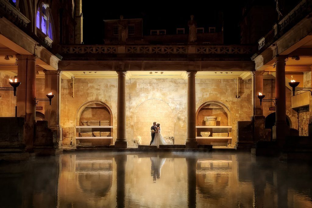 The Roman Baths Wedding Photography with Bride &amp; Groom