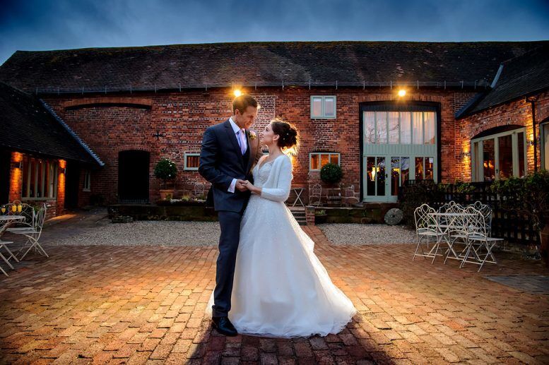 Bride &amp; Groom wedding photography at The Curradine Barns