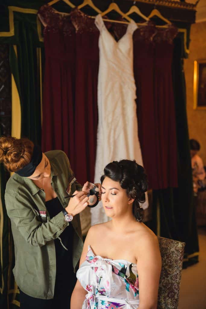 Bride&#039;s Makeup Wedding Photography at Thornbury Castle Venue