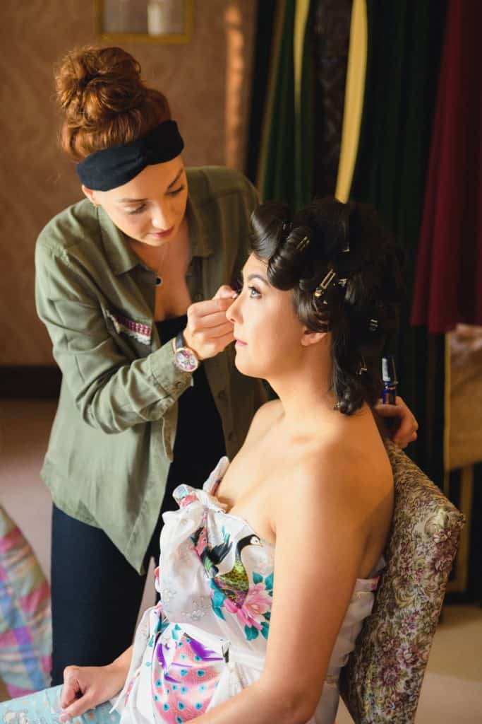 Bride&#039;s Makeup Wedding Photography at Thornbury Castle Venue