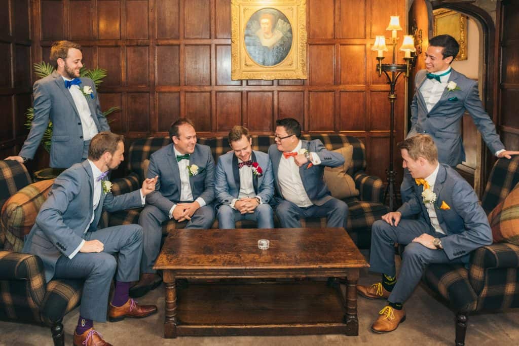 Groom Groomsmen Wedding Photography at Thornbury Castle Venue
