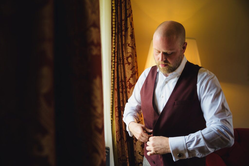 Groom Wedding Photography at Thornbury Castle Venue