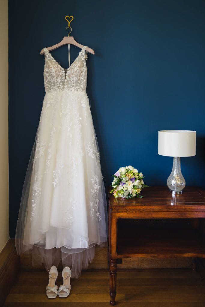 Dress Shoes Flowers Wedding Photography at Coombe Lodge Venue
