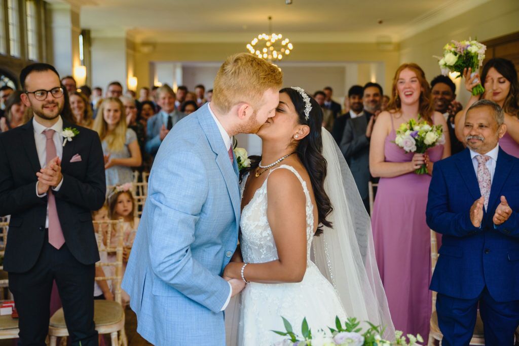 First Kiss Wedding Photography at Coombe Lodge Venue