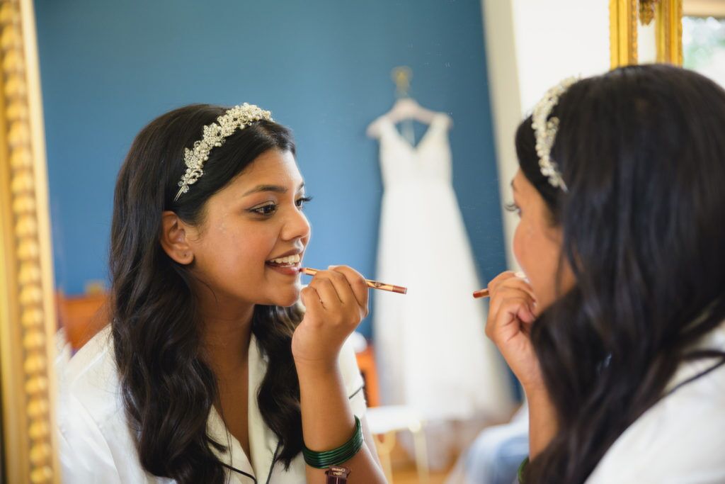 Bride Makeup Wedding Photography at Coombe Lodge Venue