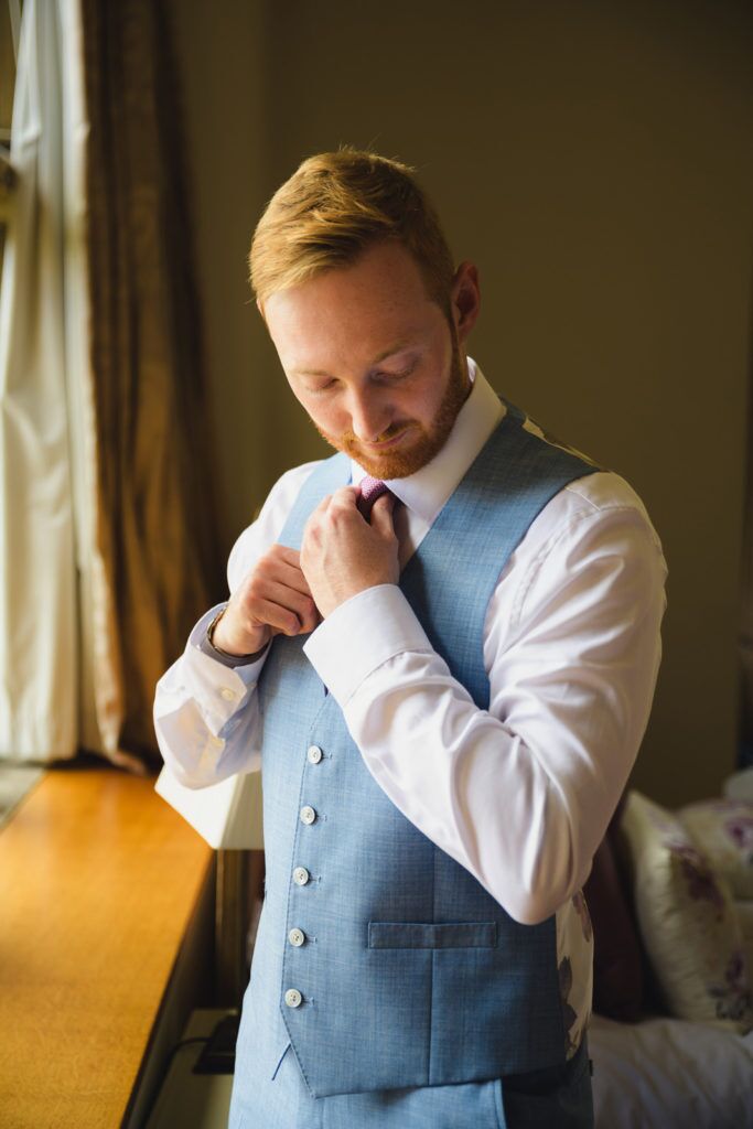 Groom Wedding Photography at Coombe Lodge Venue