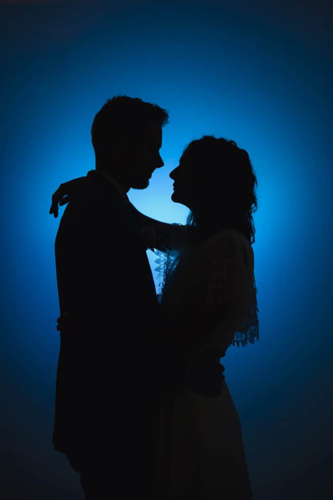 Creative Bride &amp; Groom silhouette, wedding photography, Bristol