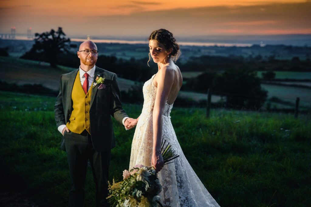 Creative Bride &amp; Groom wedding photography at the barn old down estate