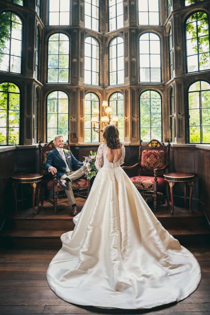 Bride and Groom wedding photography at Thornbury Castle